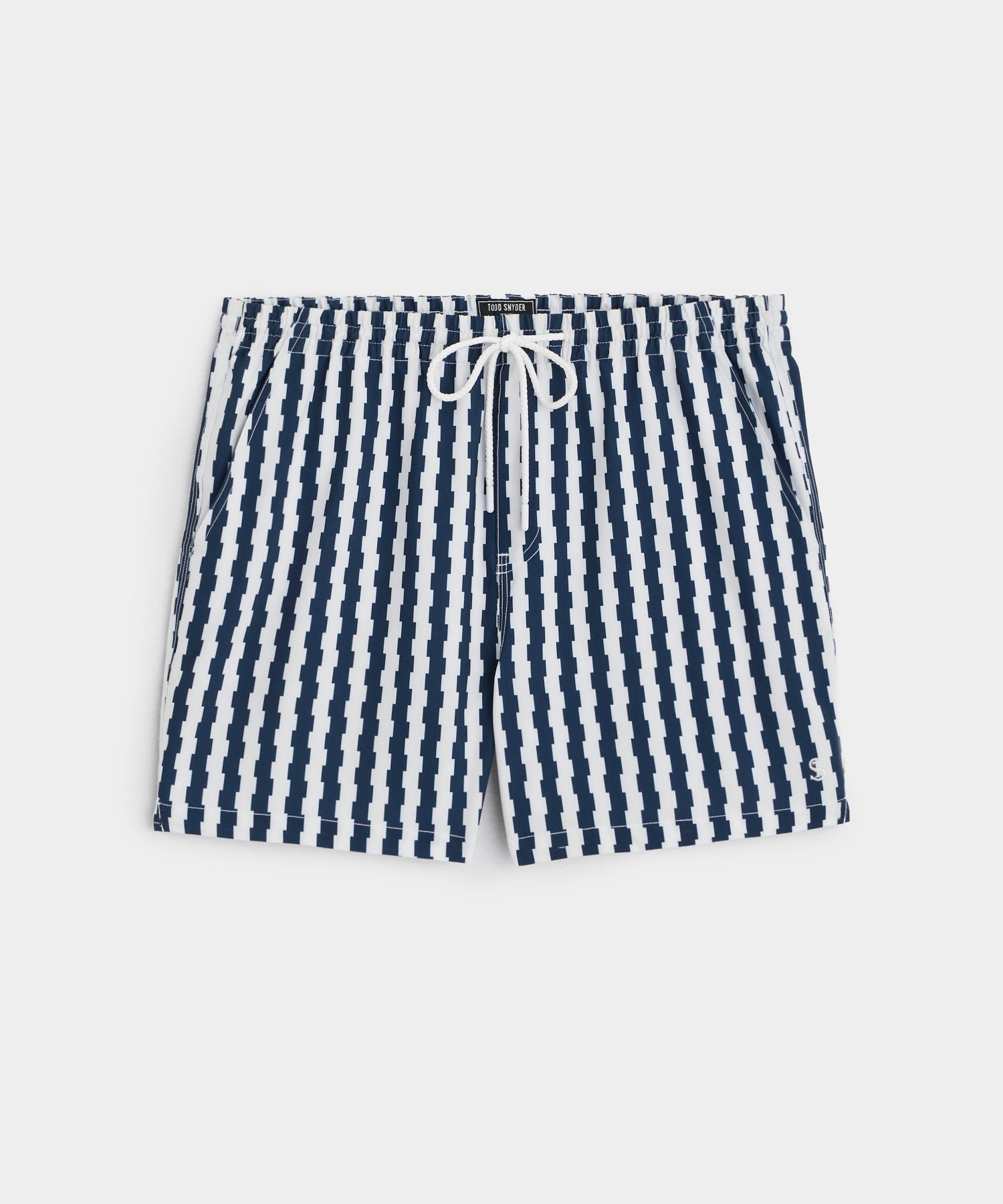 Nos Beachwear graphic-print drawstring swim shorts - White