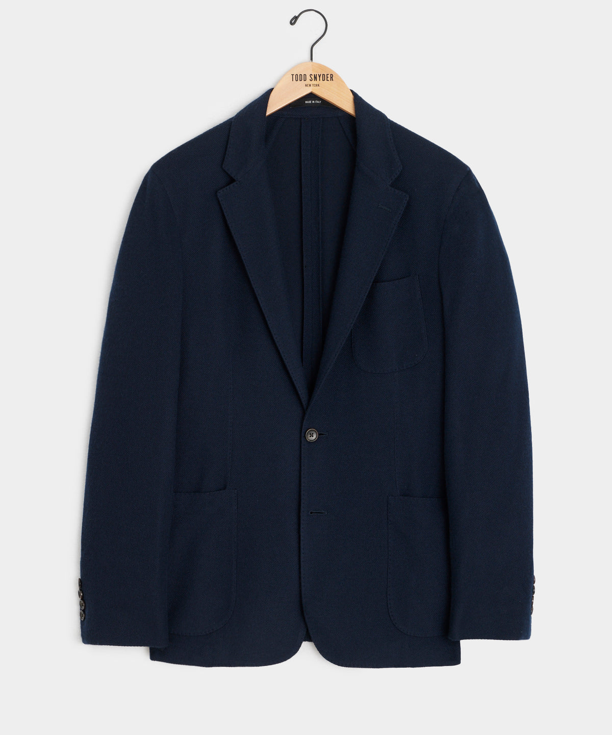 Italian Cashmere Pique Sport Coat in Navy