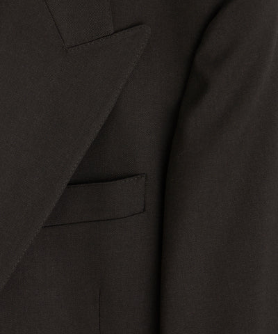 Italian Gabardine Wythe Jacket in Dark Brown