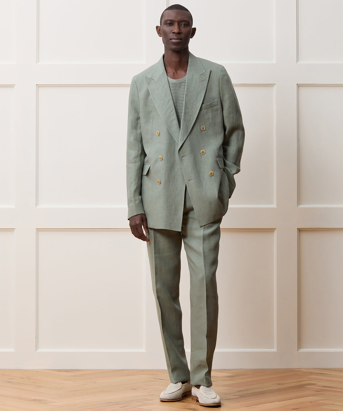 Italian Linen Double-Breasted Suit