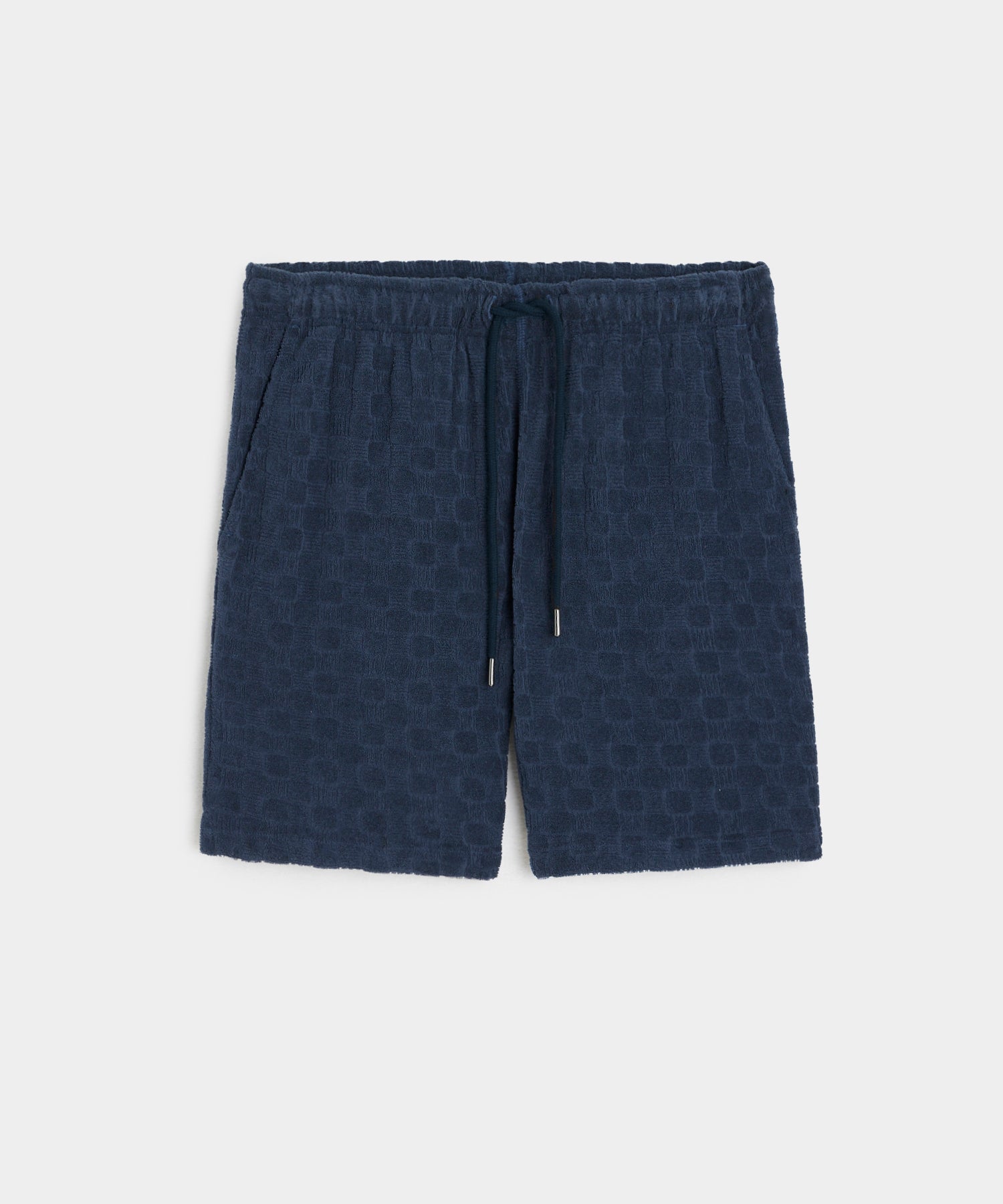 Tile Jacquard Terry Short in Classic Navy