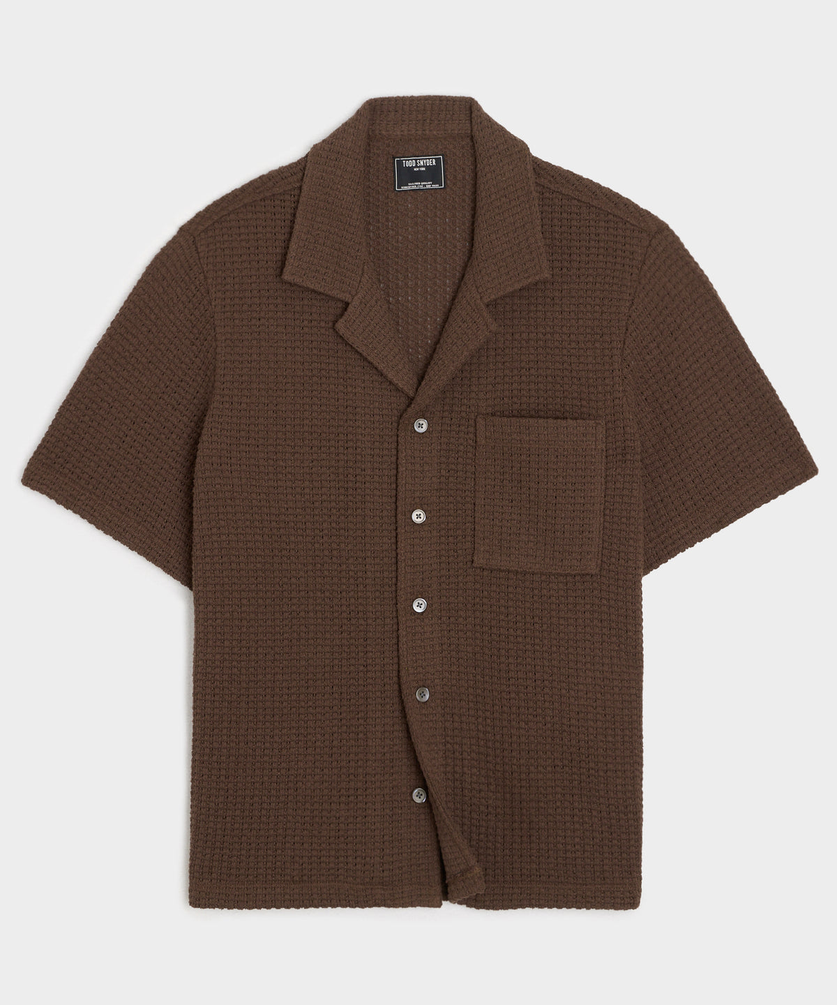 Relaxed Textured Full-Placket Cabana Polo