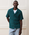 Relaxed Textured Full-Placket Cabana Polo