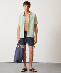 Zigzag Open-Knit Cabana Shirt in Ivy League