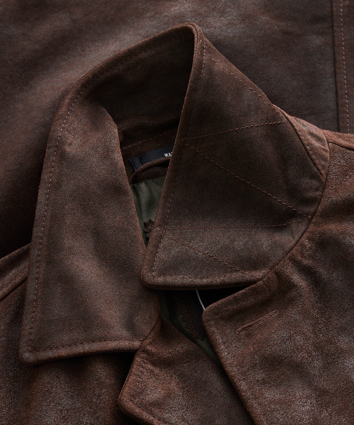 Italian Leather Walking Jacket Brown Dark in