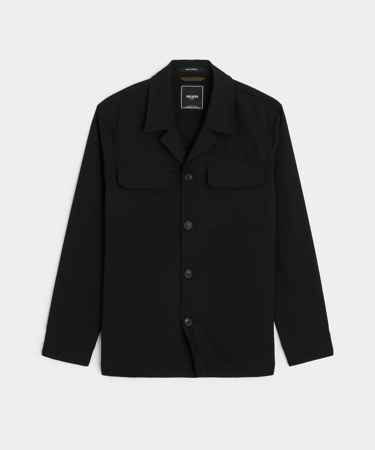 Gabardine Spread Collar Overshirt