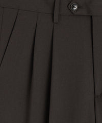 Italian Gabardine Wythe Trouser in Dark Brown