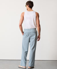 Relaxed Cotton Leisure Pant in Blue Stripe