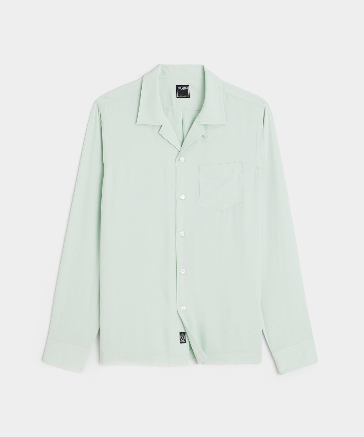 Long Sleeve Rayon Hollywood Shirt in Pale Mint