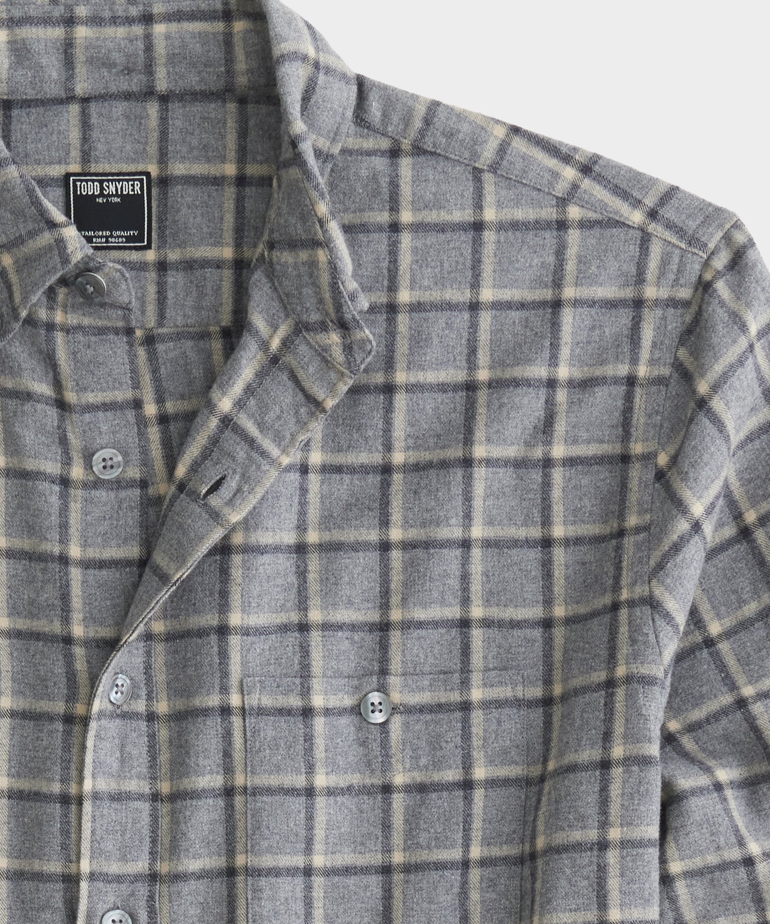 Classic Fit Grey Grid Flannel Shirt