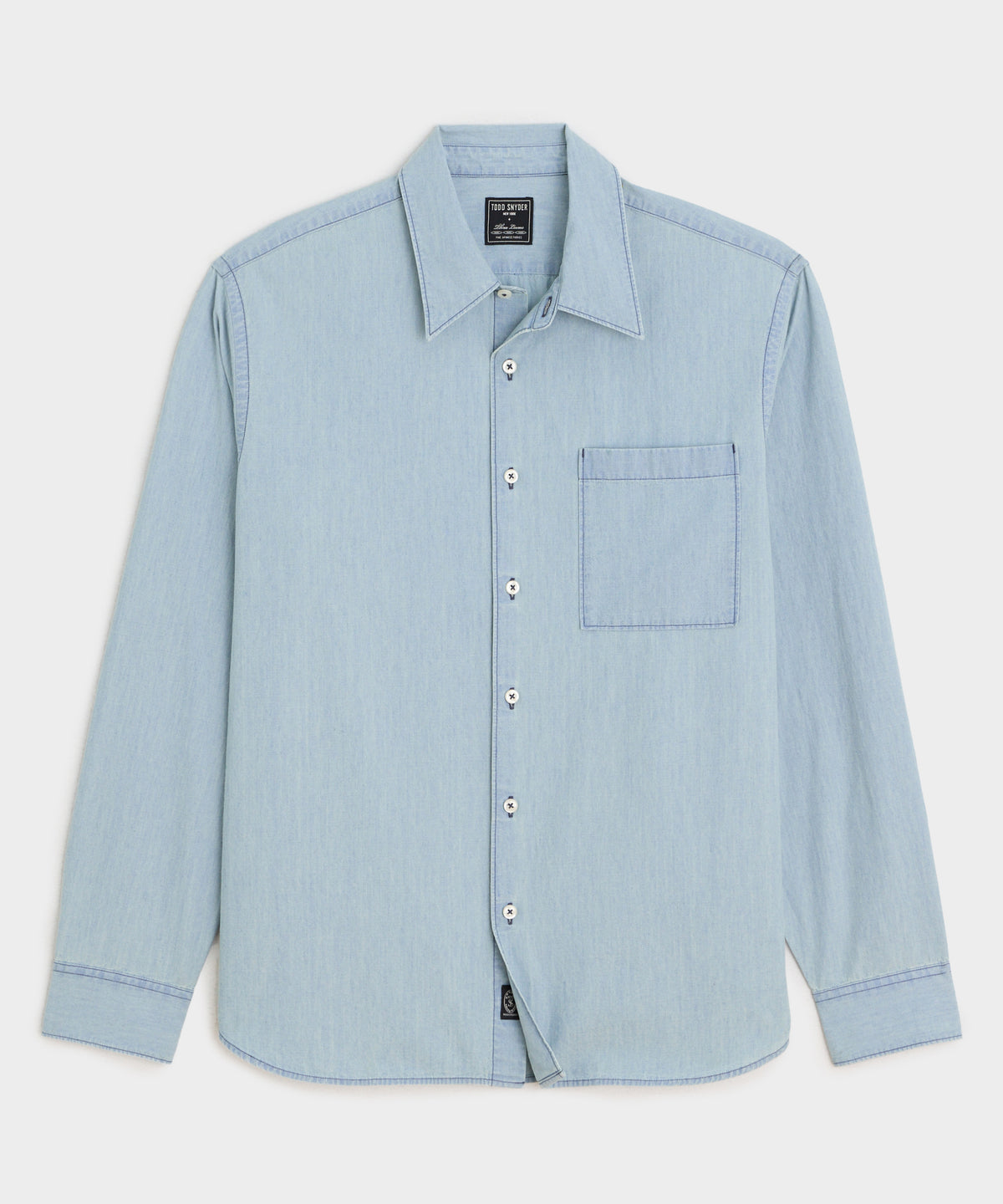 Relaxed Fit Chambray Point Collar Shirt