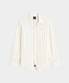 Slim Fit Sea Soft Irish Linen Shirt in Khaki Stripe