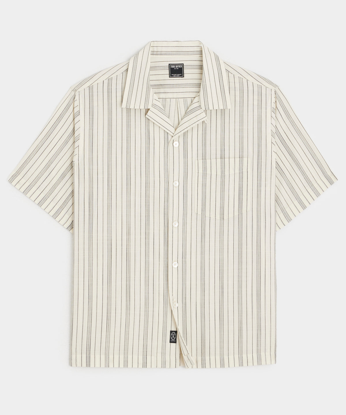 Cropped Cotton Summerweight Camp Collar Shirt