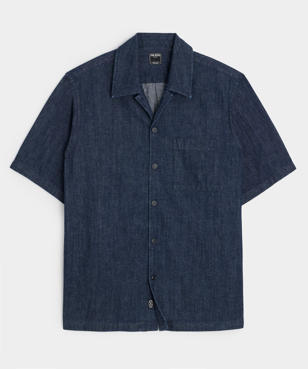Relaxed Denim Camp Collar Shirt