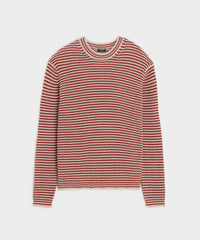 Linen-Cotton Crewneck in Barn Red