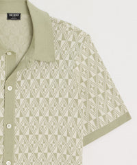 Silk-Cotton Full-Placket Sweater Polo
