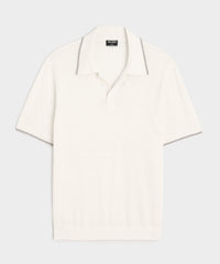 Silk-Cashmere Tipped Sweater Polo