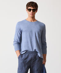 Linen Shore Sweater in Oil Blue