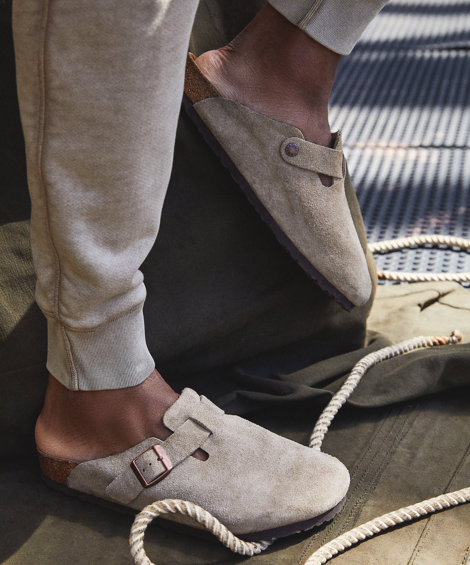 Birkenstock Boston Taupe Suede