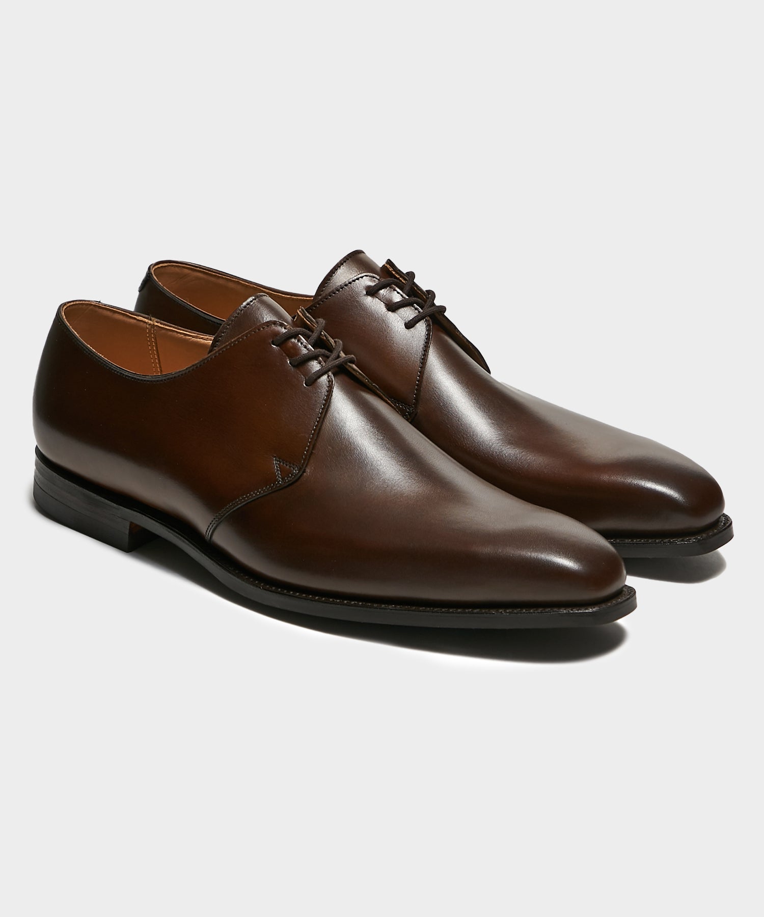 Crockett & Jones Highbury Plain Toe Shoe in Brown Calf