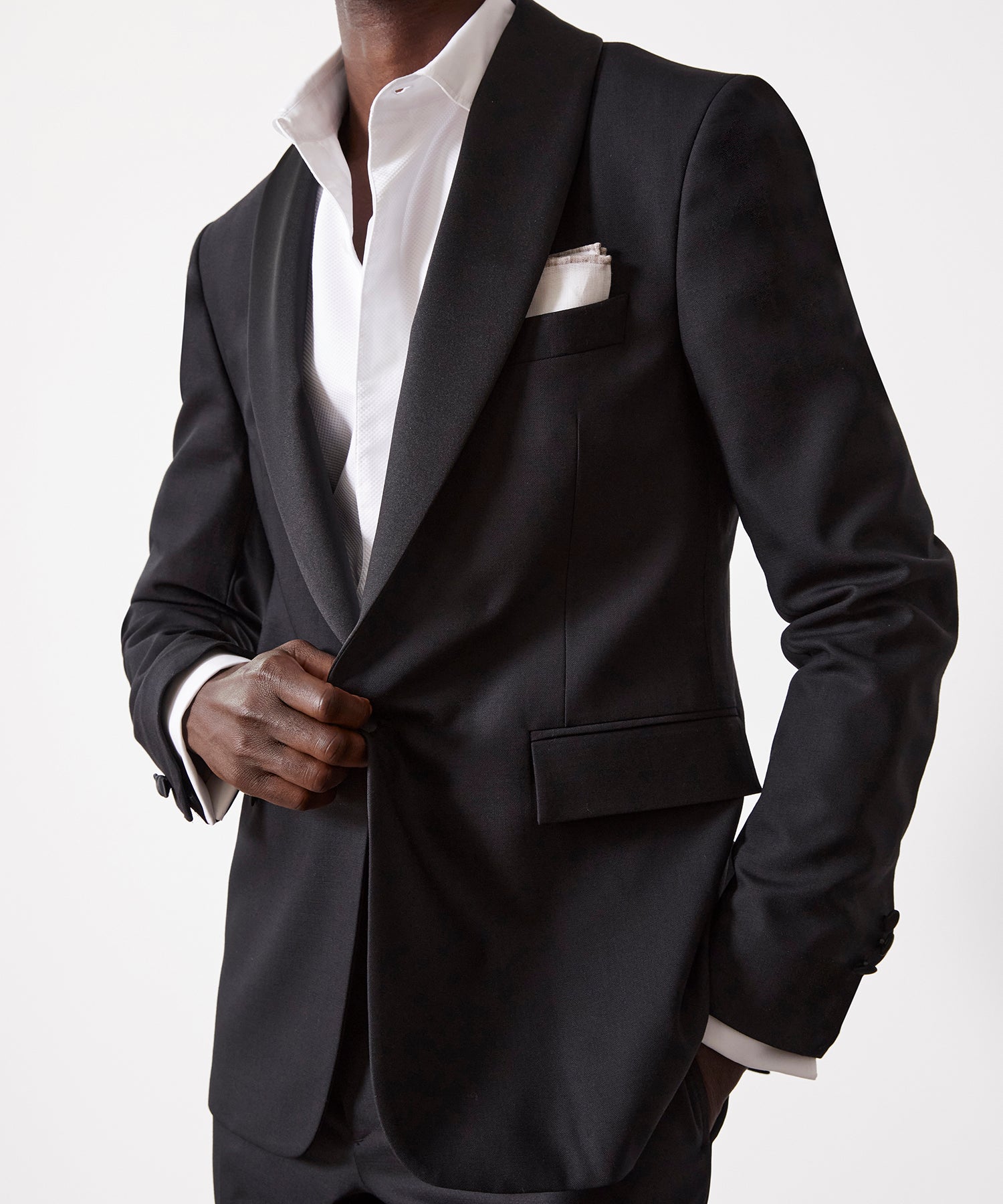 Italian Shawl Collar Tuxedo Jacket in Black