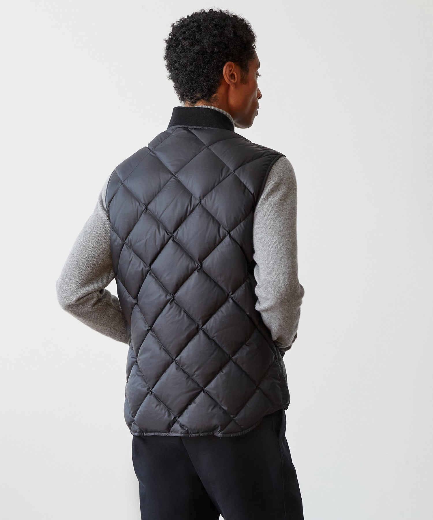 Quilted Nylon Liner Vest in Black