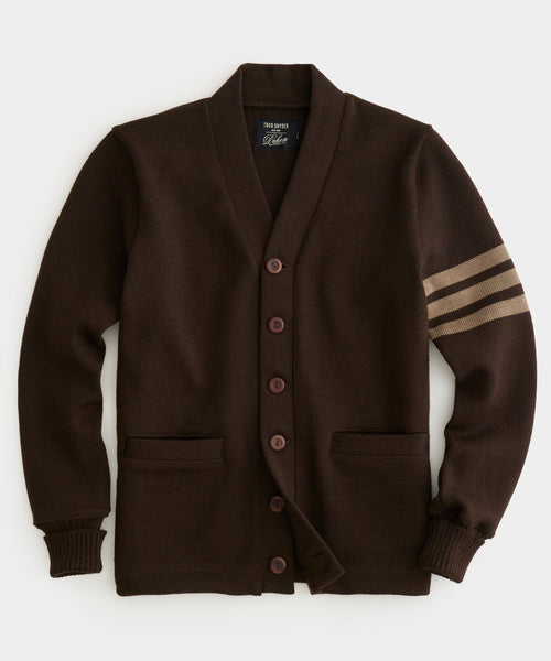 Todd Snyder x Dehen Classic Cardigan in Dark Mocha