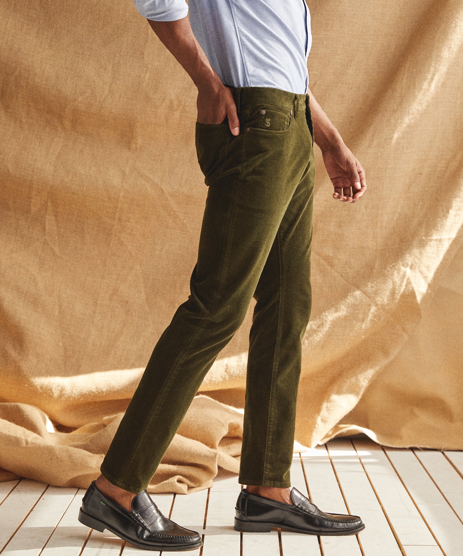 Loose Fit Corduroy Pants - Dark green - Men | H&M US