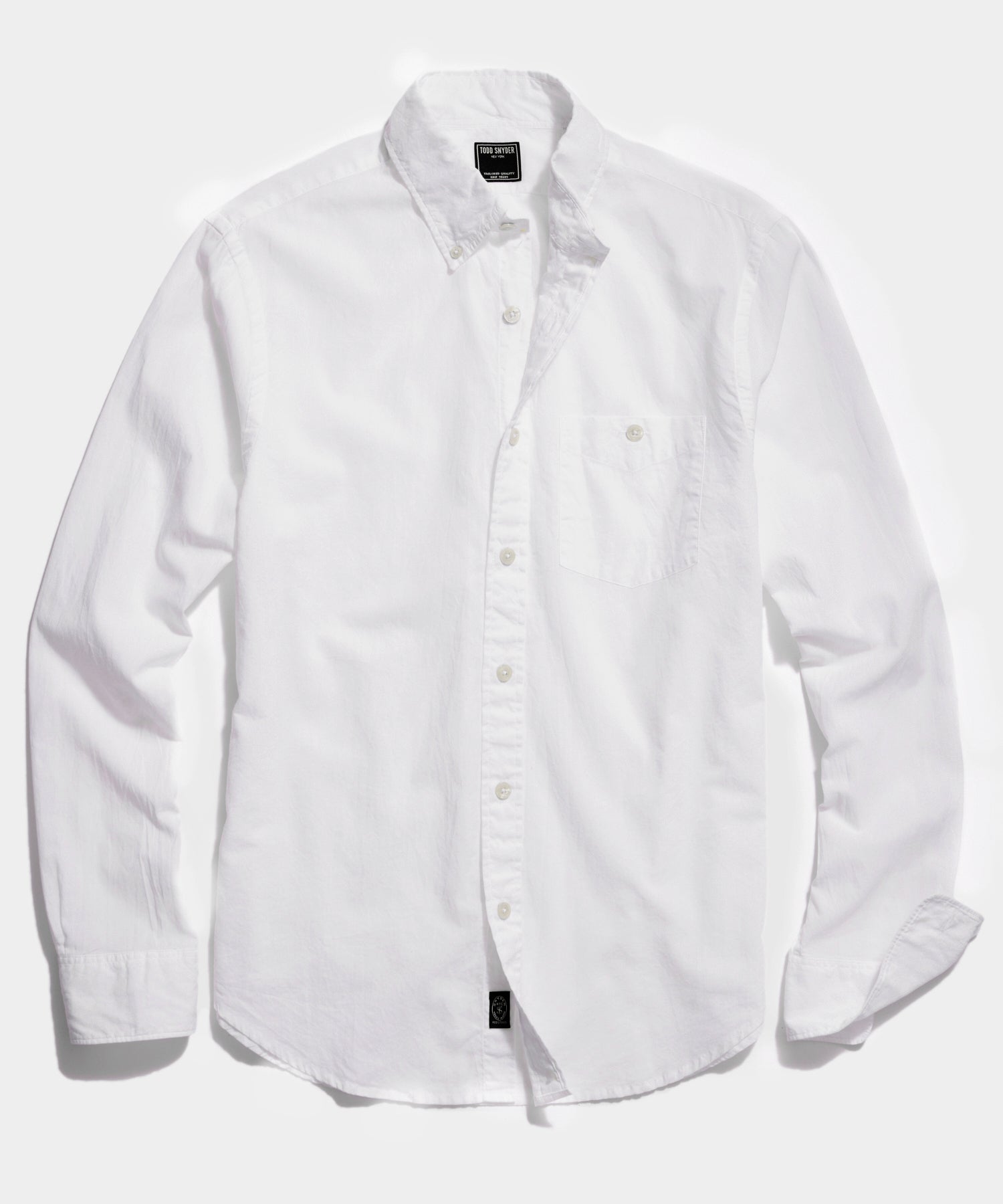 Todd Snyder Japanese Selvedge Oxford Button Down Shirt in White
