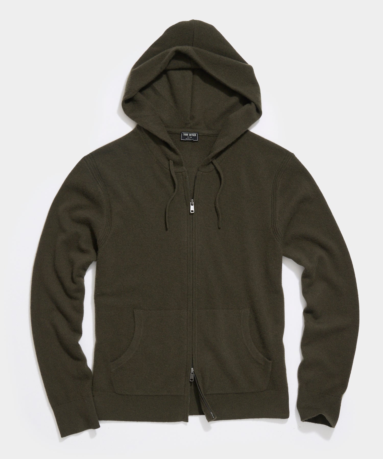 in Olive Full Zip Cashmere Hoodie Snyder